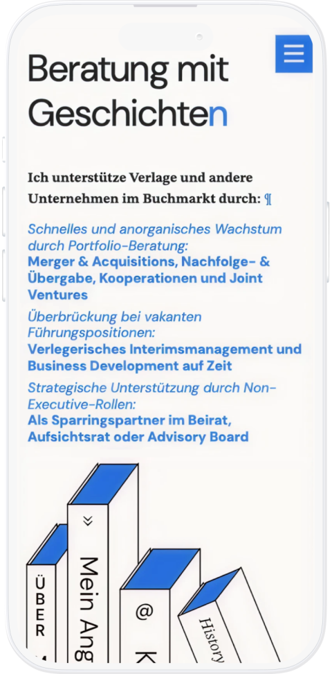 Mobile Ansicht der Winstel-Website auf einem Smartphone.