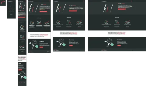 Responsive Webdesign der 'Wilde Beraterei' in drei Ansichten: Mobil, Tablet und Desktop. &Uuml;bersicht &uuml;ber Leistungen wie Werbebudget-Beratung, Interim-Management und Gesch&auml;ftsentwicklung.